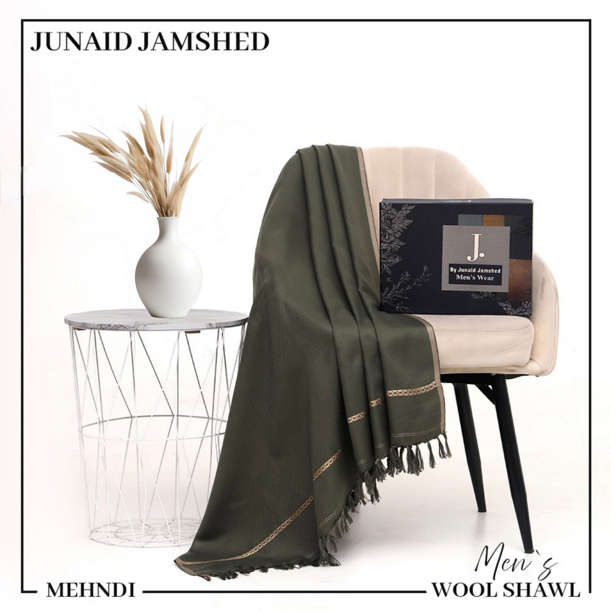 Junaid Jamshed Wool Shawl - Green