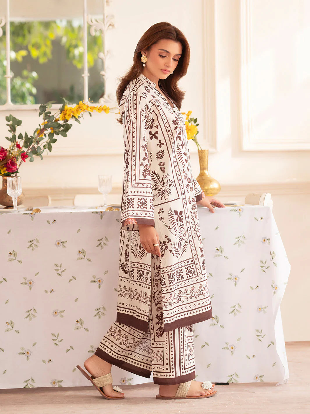 MAHNUR Digital Printed Co-Ords Set (Shirt & Trouser)