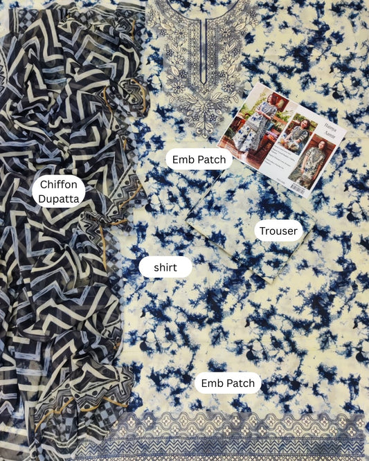 Sapphire 3 Piece - Embroidered Lawn  Suit